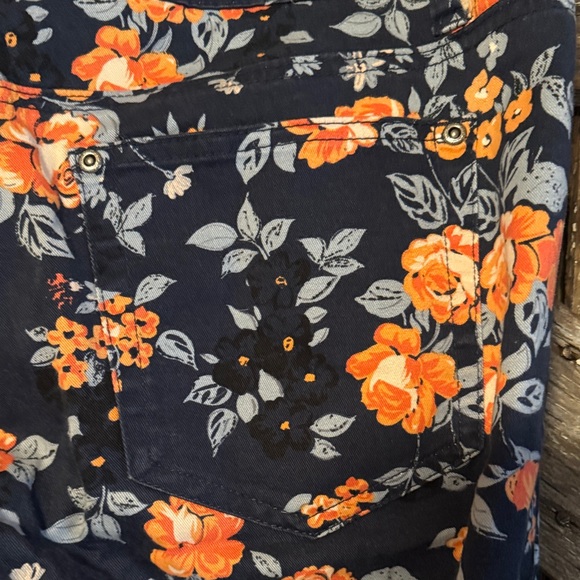 Love Nation Floral Jeans - Navy and Orange - Picture 6 of 7